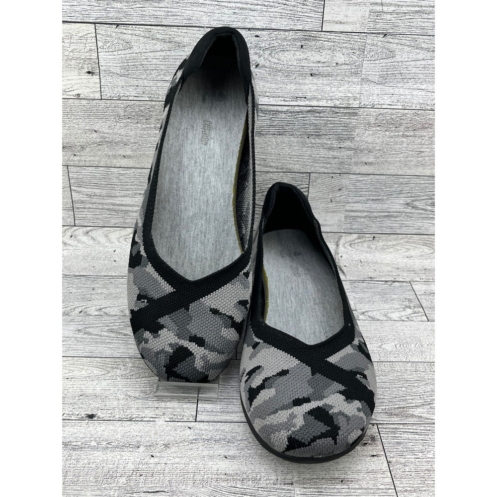 Clarks Women's Ballet Flats Camouflage Knit Comfort Slip On Shoes Size 6.5M